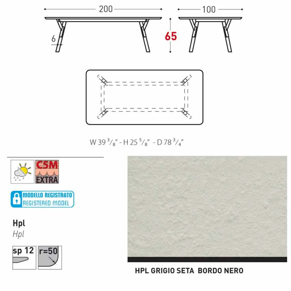 Varaschin Gartentische Fest-Esstisch Tischbeine aus Teak H 65 cm Link