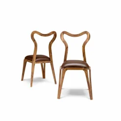 Viadurini Living Design Stühle-Esszimmer Stuhl aus Holz und Leder in modernem Design, 41x46cm, Carol