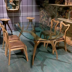 Viadurini Living Design Stühle-Esszimmer Stuhl aus Holz und Leder in modernem Design, 41x46cm, Carol