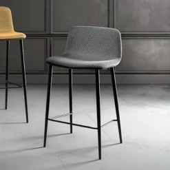 Viadurini Living Küchenhocker-Esszimmerhocker aus Vulcano-Stoff und Metallbeinen Made in Italy - Amane