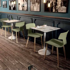 Viadurini Living Moderne Stühle-Esszimmerstuhl aus Holz und Polypropylen Made in Italy, 2 Stück - Klee