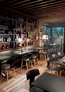 Viadurini Living Moderne Stühle-Esszimmerstuhl aus Holz und Polypropylen Made in Italy, 2 Stück - Klee