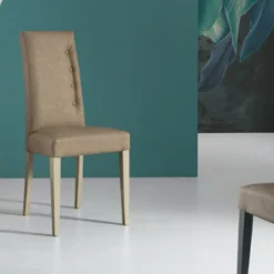 Viadurini Living Moderne Stühle-Esszimmerstuhl aus Ökoleder Nuvolata Made in Italy 2 Stück - Marta