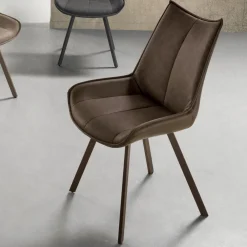 Viadurini Living Moderne Stühle-Esszimmerstuhl aus Kunstleder und lackiertem Metall 2 Stück - Foscarino