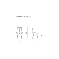 Viadurini Living Moderne Stühle-Esszimmerstuhl aus Kunstleder und lackiertem Metall 2 Stück - Foscarino