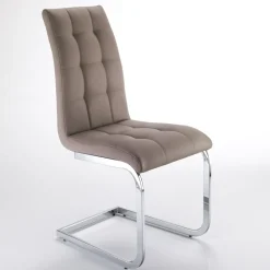 Viadurini Living Moderne Stühle-Esszimmerstuhl aus Kunstleder und verchromtem Metall 4-teilig - Molise