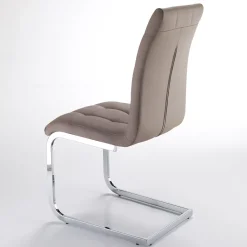 Viadurini Living Moderne Stühle-Esszimmerstuhl aus Kunstleder und verchromtem Metall 4-teilig - Molise