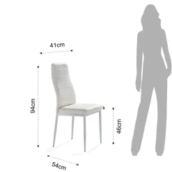 Viadurini Living Moderne Stühle-Esszimmerstuhl aus Kunstleder und Metall 4-teilig - Menorca