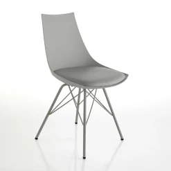 Viadurini Living Moderne Stühle-Esszimmerstuhl aus Leder, Polypropylen und Metall 2 Stück - Renella