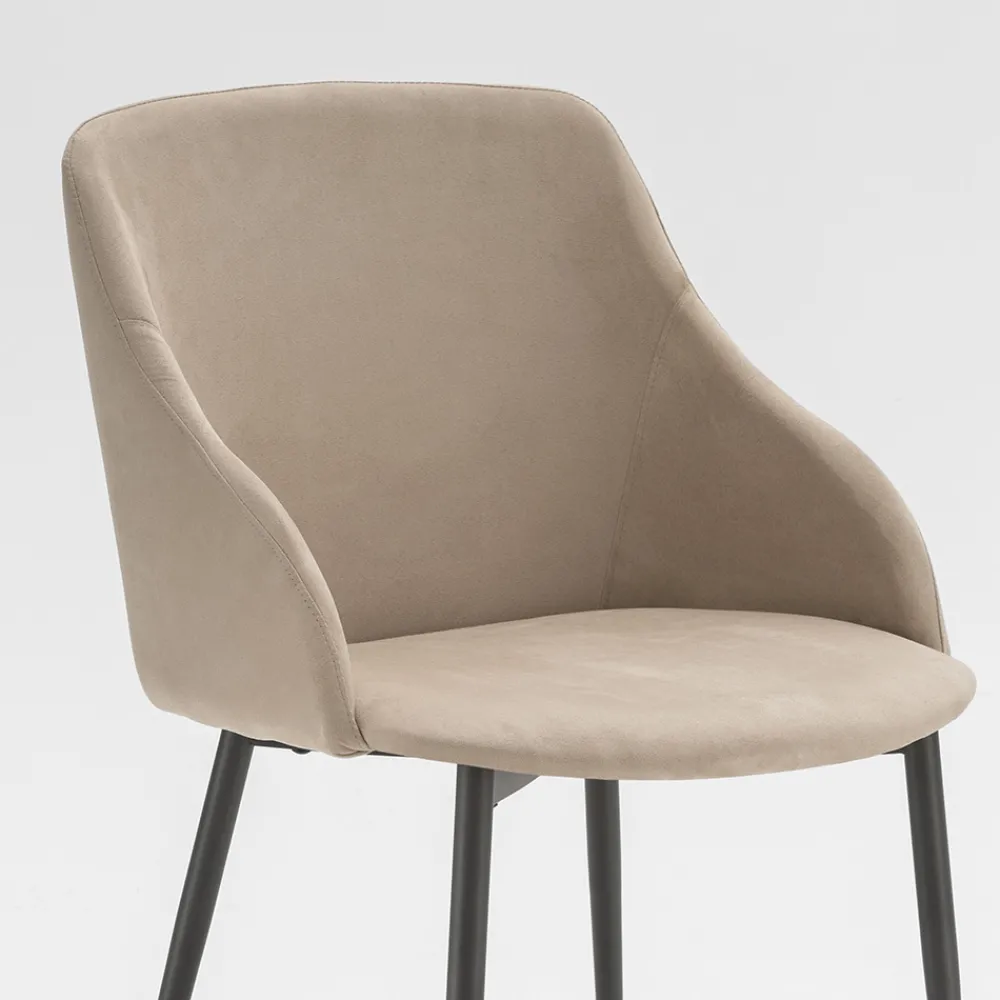 Viadurini Living Design Stühle-Esszimmerstuhl aus Metall mit Mikrofaserbezug Made in Italy - Suzanne