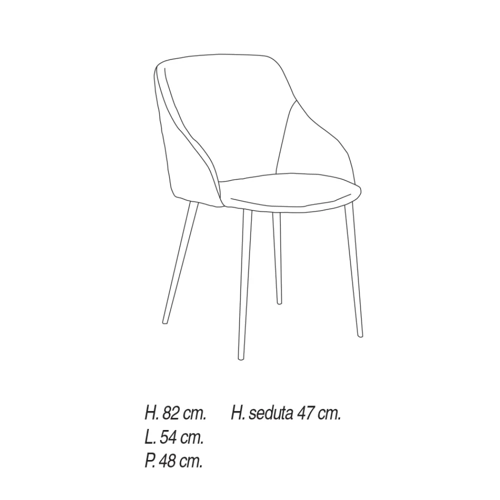 Viadurini Living Design Stühle-Esszimmerstuhl aus Metall mit Mikrofaserbezug Made in Italy - Suzanne