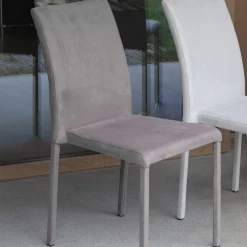 Viadurini Living Moderne Stühle-Esszimmerstuhl aus Metall mit farbigem Econabuk bezogen, 4 Stück - Anita