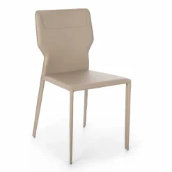 Viadurini Living Moderne Stühle-Esszimmerstuhl aus Metall, gepolstert mit Kunstleder, 4 Stück - Titty