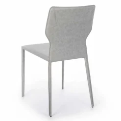 Viadurini Living Moderne Stühle-Esszimmerstuhl aus Metall, gepolstert mit Kunstleder, 4 Stück - Titty