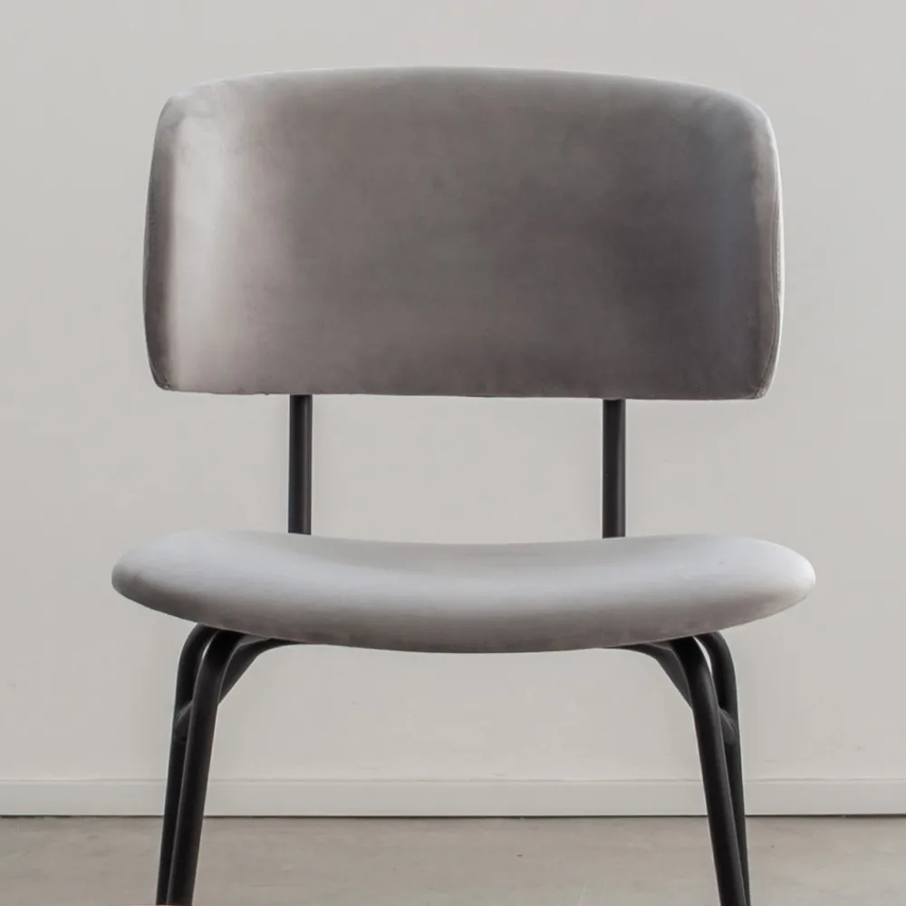 Viadurini Living Design Stühle-Esszimmerstuhl aus Metall und schmutzabweisendem Samt, 2 Stück - Valnerina