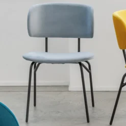 Viadurini Living Design Stühle-Esszimmerstuhl aus Metall und schmutzabweisendem Samt, 2 Stück - Valnerina