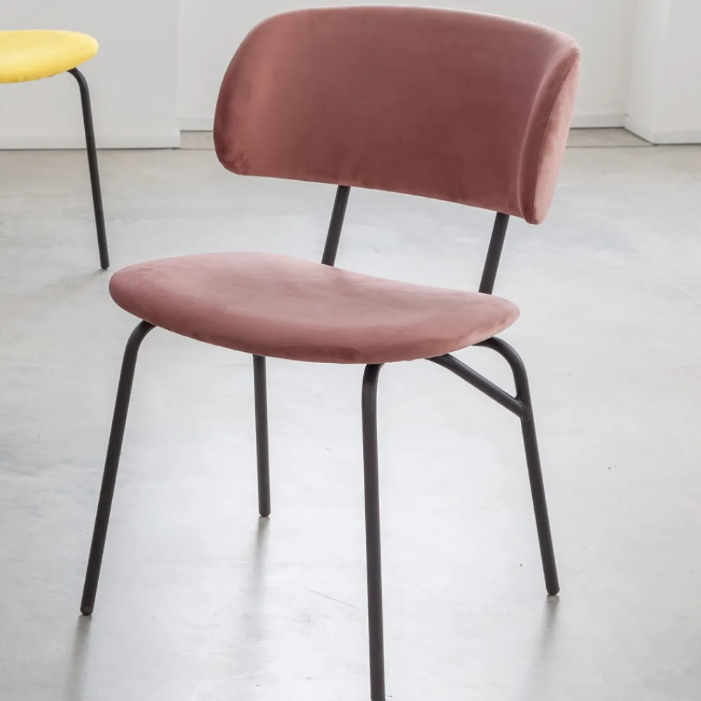 Viadurini Living Design Stühle-Esszimmerstuhl aus Metall und schmutzabweisendem Samt, 2 Stück - Valnerina