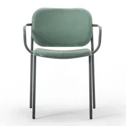 Viadurini Living Moderne Stühle-Esszimmerstuhl aus Stoff und Metall Made in Italy 2 Stück - Sangria