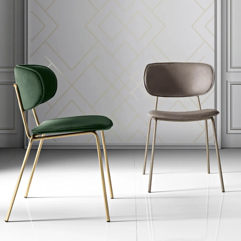 Viadurini Living Moderne Stühle-Esszimmerstuhl aus Stoff in 2 verschiedenen Ausführungen Made in Italy - Sanemi