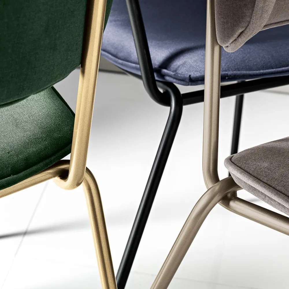 Viadurini Living Moderne Stühle-Esszimmerstuhl aus Stoff in 2 verschiedenen Ausführungen Made in Italy - Sanemi