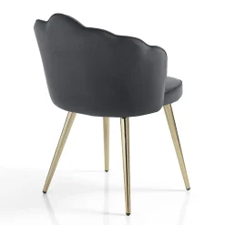 Viadurini Living Moderne Stühle-Esszimmerstuhl aus Stoff und Metall Gold Finish 4 Stück - Refined