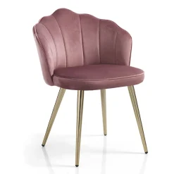 Viadurini Living Moderne Stühle-Esszimmerstuhl aus Stoff und Metall Gold Finish 4 Stück - Refined