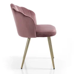 Viadurini Living Moderne Stühle-Esszimmerstuhl aus Stoff und Metall Gold Finish 4 Stück - Refined