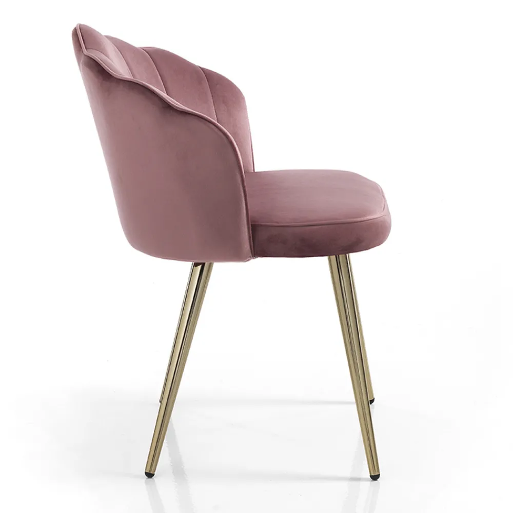 Viadurini Living Moderne Stühle-Esszimmerstuhl aus Stoff und Metall Gold Finish 4 Stück - Refined