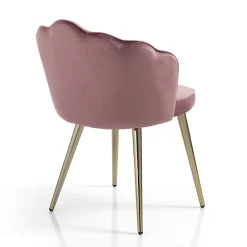 Viadurini Living Moderne Stühle-Esszimmerstuhl aus Stoff und Metall Gold Finish 4 Stück - Refined