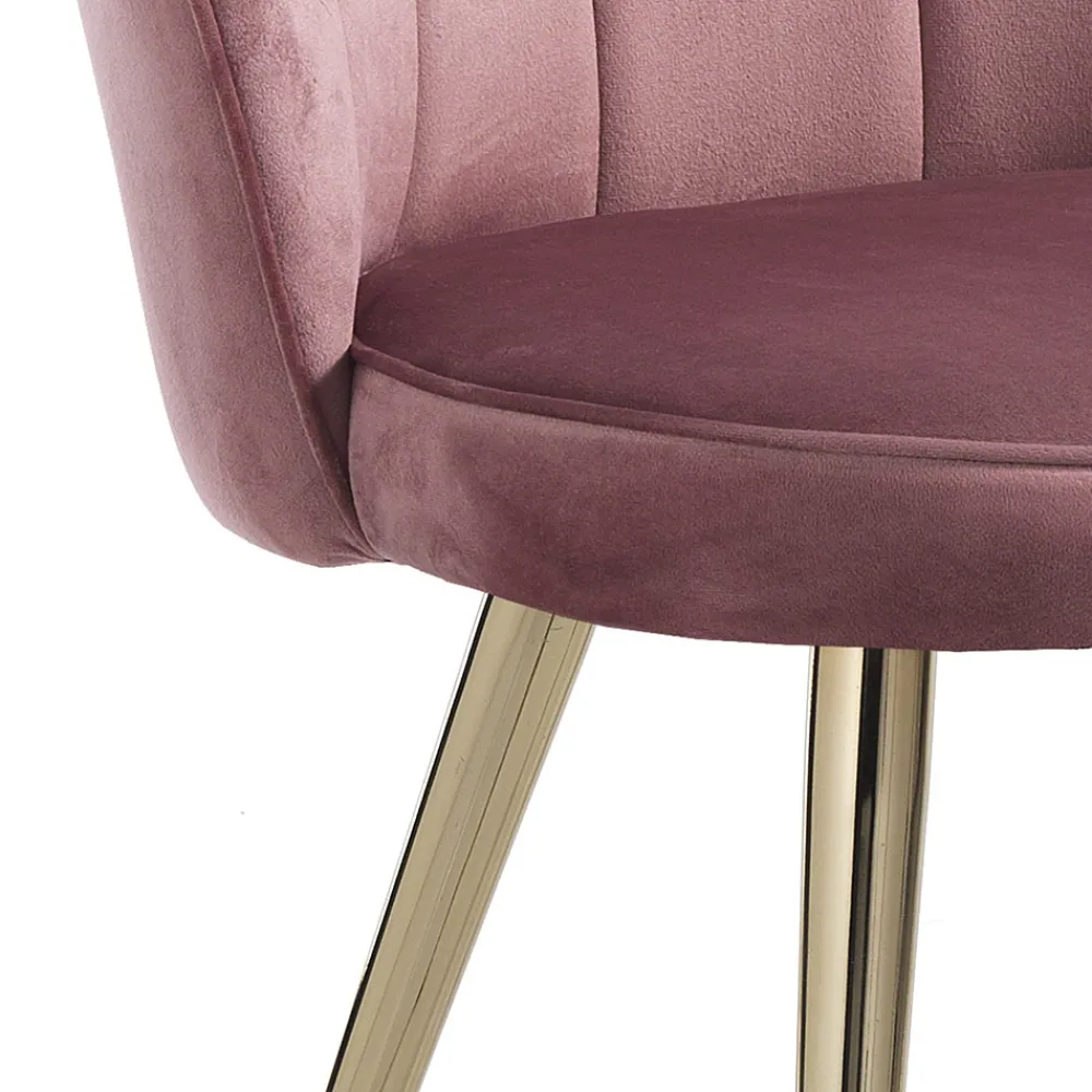 Viadurini Living Moderne Stühle-Esszimmerstuhl aus Stoff und Metall Gold Finish 4 Stück - Refined