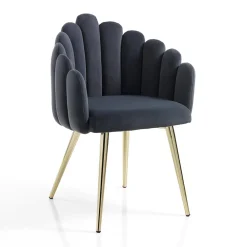 Viadurini Living Moderne Stühle-Esszimmerstuhl aus Stoff und Metall in Samtoptik - Refined