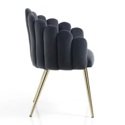 Viadurini Living Moderne Stühle-Esszimmerstuhl aus Stoff und Metall in Samtoptik - Refined