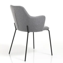 Viadurini Living Moderne Stühle-Esszimmerstuhl aus Stoff und mattschwarzem Metall 2-teilig - Corinna