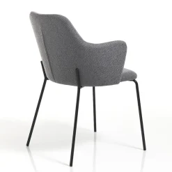 Viadurini Living Moderne Stühle-Esszimmerstuhl aus Stoff und mattschwarzem Metall 2-teilig - Corinna