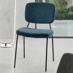 Viadurini Living Moderne Stühle-Esszimmerstuhl aus Stoff mit schwarzer Struktur 4 Stück - Marylin