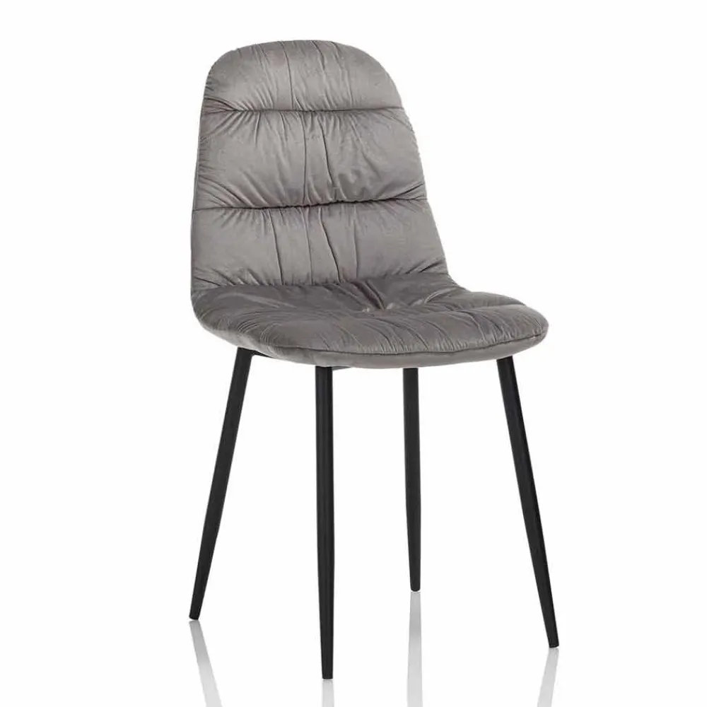 Viadurini Living Moderne Stühle-Esszimmerstuhl in Pink, Grau oder Aquamarin Samt, 4 Stück - Ciga