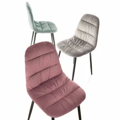 Viadurini Living Moderne Stühle-Esszimmerstuhl in Pink, Grau oder Aquamarin Samt, 4 Stück - Ciga