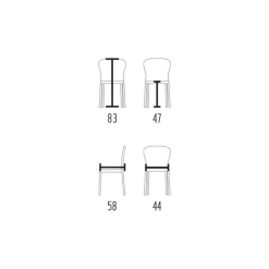 Viadurini Living Design Stühle-Esszimmerstuhl komplett mit Stoff „Made in Italy“ bezogen – Plüsch