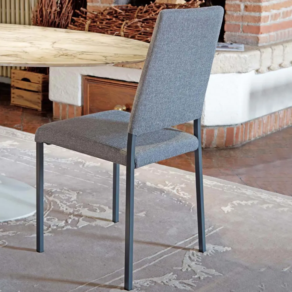 Viadurini Living Design Stühle-Esszimmerstuhl mit abnehmbarem Bezug, gepolstert mit Made in Italy-Stoff – Toyko