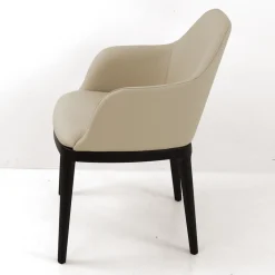 Viadurini Living Moderne Stühle-Esszimmerstuhl mit Armlehnen aus eisfarbenem Leder Made in Italy - Lyanne