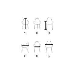 Viadurini Living Design Stühle-Esszimmerstuhl mit Armlehnen, gepolstert mit Stoff „Made in Italy“ – Teddybär