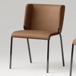 Viadurini Living Moderne Stühle-Esszimmerstuhl mit Sitz aus Leder Made in Italy - Giulia