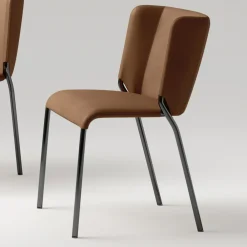 Viadurini Living Moderne Stühle-Esszimmerstuhl mit Sitz aus Leder Made in Italy - Giulia