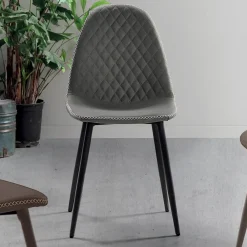 Viadurini Living Moderne Stühle-Esszimmerstuhl mit Sitz und Beinen aus Kunstleder 4 Stück - Vincent