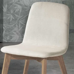 Viadurini Living Moderne Stühle-Esszimmerstuhl mit Stoffsitz und Eschenstruktur - Aisha