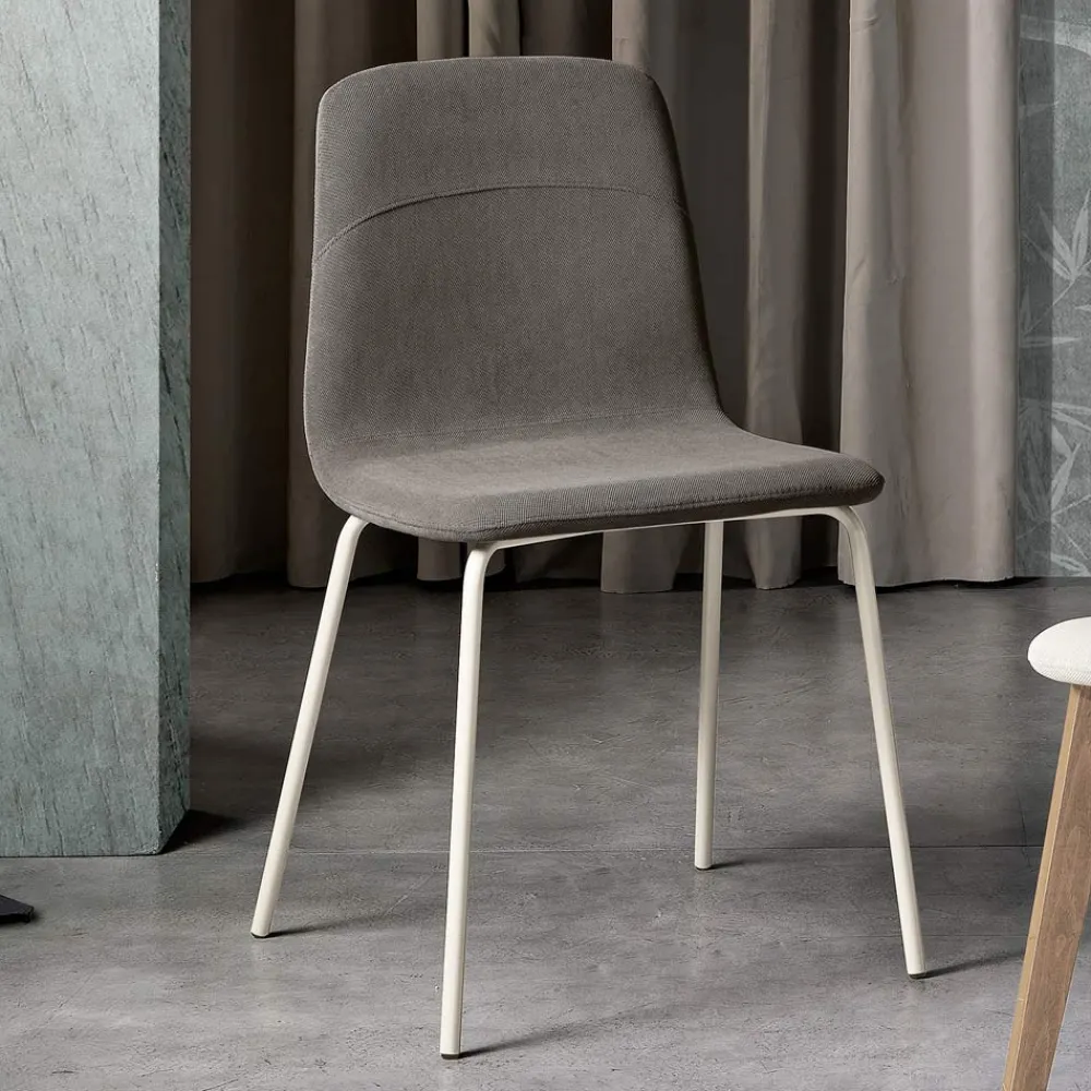 Viadurini Living Moderne Stühle-Esszimmerstuhl mit Stoffsitz und Metallstruktur - Aisha