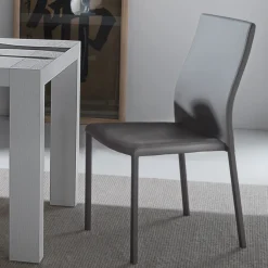 Viadurini Living Moderne Stühle-Esszimmerstuhl mit Struktur und Sitz aus farbigem Kunstleder, 4 Stück - Alba