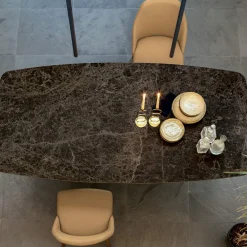 Viadurini Living Esstische-Esszimmertischplatte aus matt Keramik und Metallbeinen - Monacco