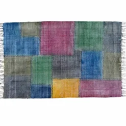 Viadurini Living Teppiche-Ethnische farbige rechteckige Stoff Teppich mit Quasten - Fibraù