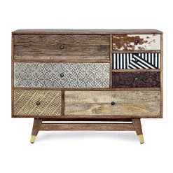 Viadurini Living Sideboards-Ethnische Kommode aus recyceltem Mangoholz und Akazie Homemotion - Auriel